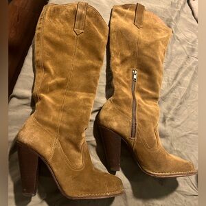 FRYE womens Madeline talk western boot Suede Chestnut Color Sz 7.5